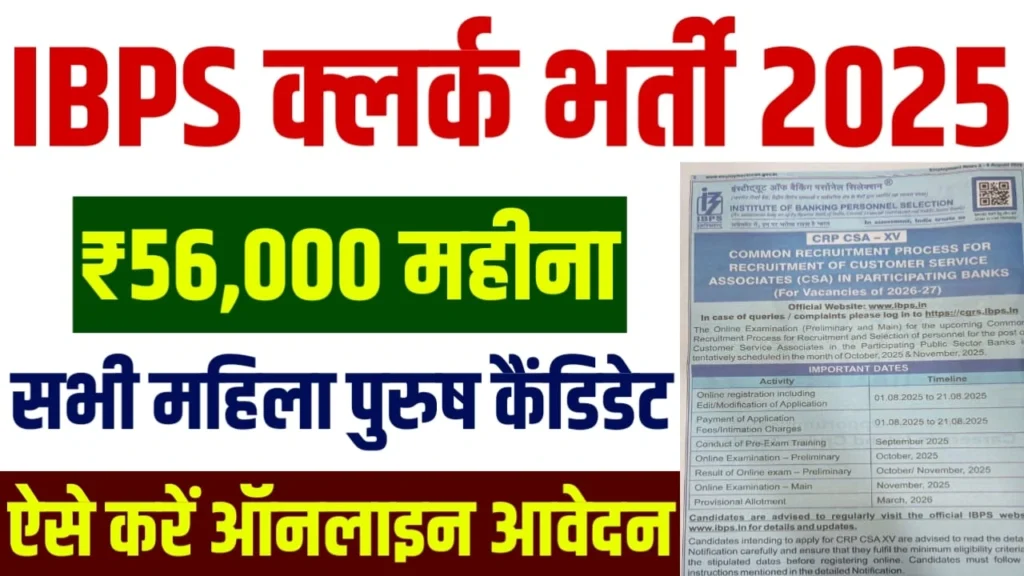 IBPS Clerk Recruitment 2025