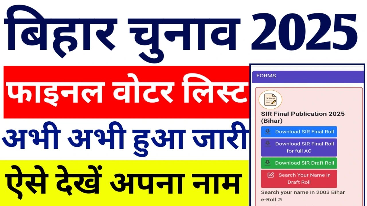 Bihar sir final voter list 2025