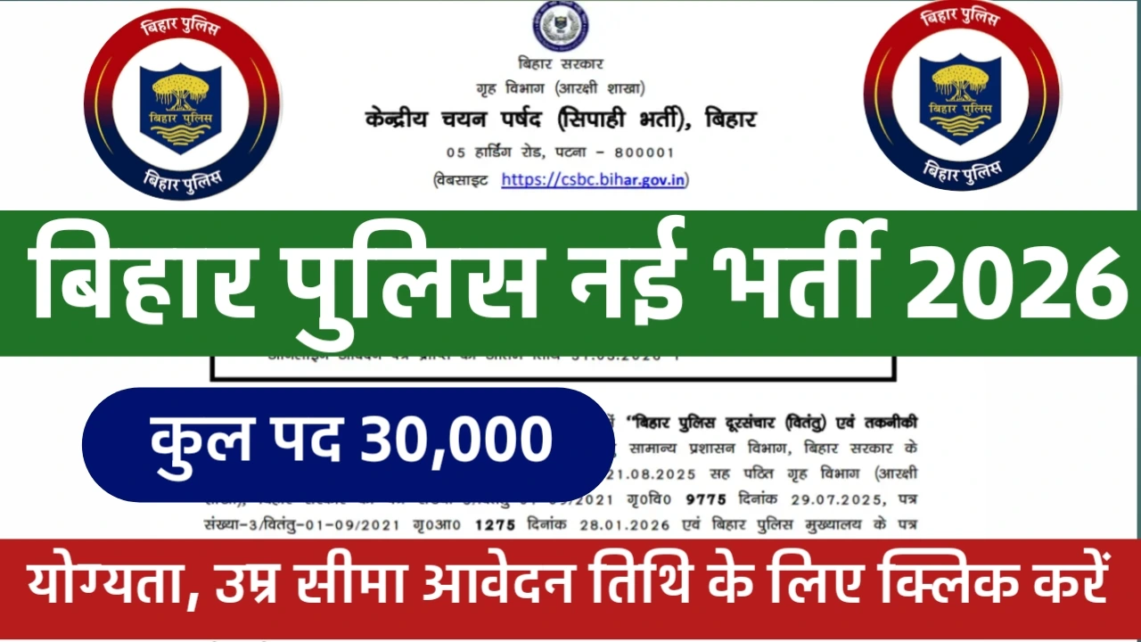 Bihar police new vacancy 2026