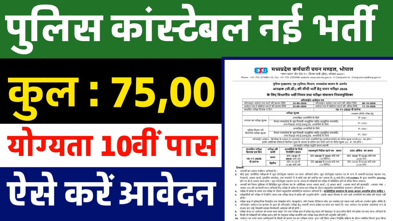 Police constable vacancy 2026